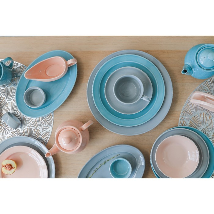 Салатник фарфоровый &laquo;Акварель&raquo;, 1 л, цвет светло-серый