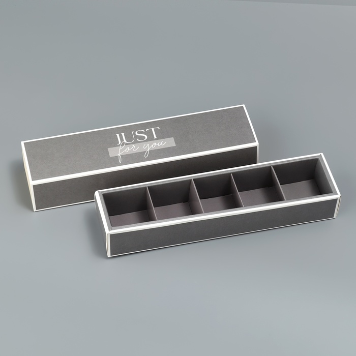 Коробка для конфет, кондитерская упаковка, 5 ячеек, &laquo;Для тебя!&raquo;, 5 х 21 х 3.3 см