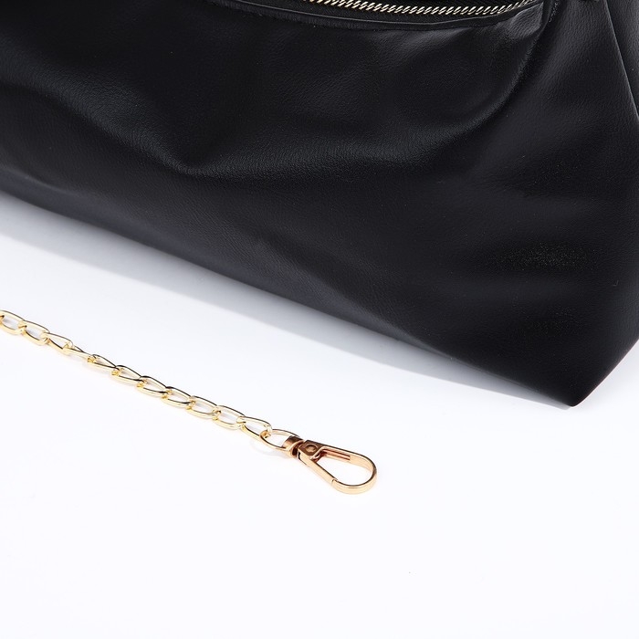 Сумка-багет на молнии, цвет чёрный