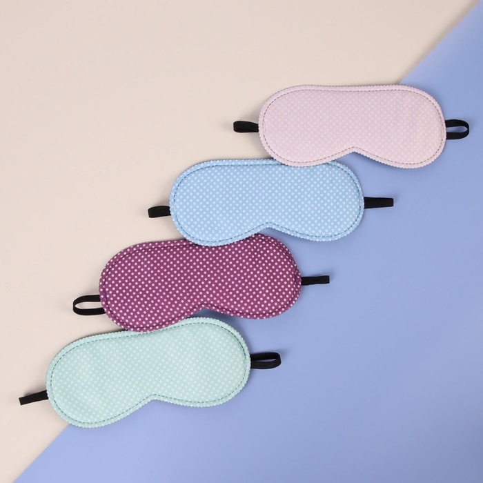 Маска для сна «Пастель», 19,5 × 8,5 см, резинка одинарная, цвет МИКС Маска для сна «Пастель», 19,5 × 8,5 см, резинка одинарная, цвет МИКС