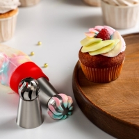 Насадка кондитерская &laquo;Сфера.Прорези изогнутые&raquo;, d=3 см, выход 2,3 см, нержавеющая сталь