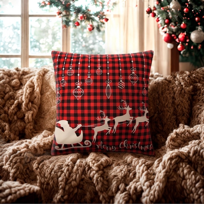Новый год. Чехол на подушку Этель Новый год. Чехол на подушку Этель "Олени" 40х40см,100% п/э