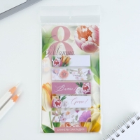 Стикеры-закладки, на подложке &laquo;С 8 Марта.Цветы&raquo;, 5 шт, 30 л/шт