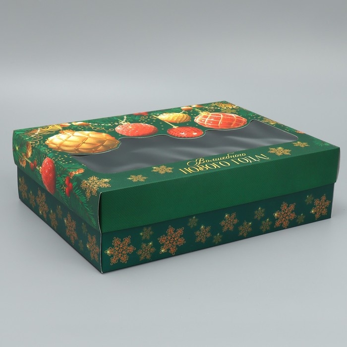 Коробка подарочная новогодняя складная &laquo;Волшебного нового года&raquo;, шары, 32 х 24 х 9 см