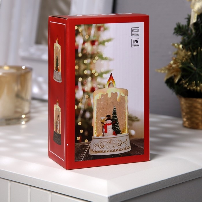 Светодиодная фигура &laquo;Ёлка&raquo; 8 &times; 14.5 &times; 4.2 см, пластик, батарейки АААх2 (не в комплекте), свечение тёплое белое