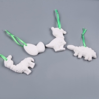 Новый год! Набор елочных украшений под раскраску 4 шт &laquo;Динозавры&raquo; с подвесом, кисть