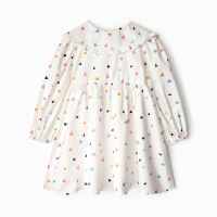 Платье детское с воротником KAFTAN р.32 (110-116 см) белый Платье детское с воротником KAFTAN р.32 (110-116 см) белый