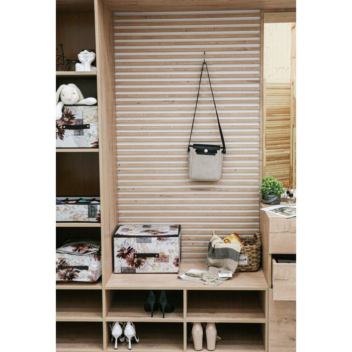 Короб стеллажный для хранения с крышкой Доляна &laquo;Астра&raquo;, 40&times;30&times;25 см