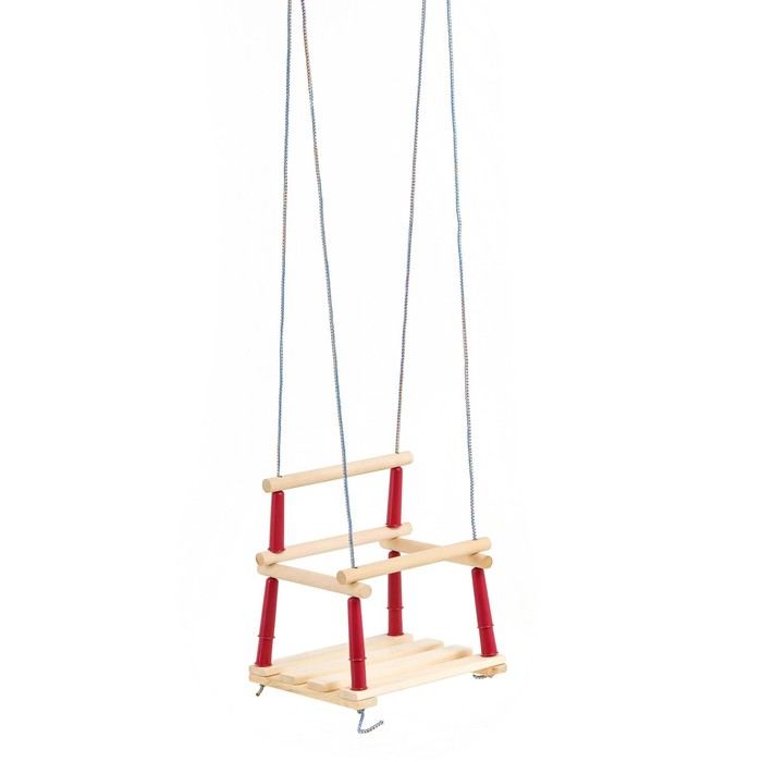 Качели подвесные, деревянные, сиденье 33&times;22см, МИКС