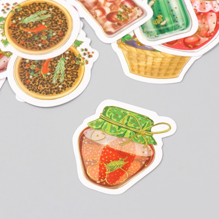 Наклейки для творчества Наклейки для творчества "Домашние заготовки" тиснение золото набор 48 шт 9х7х0,8 см