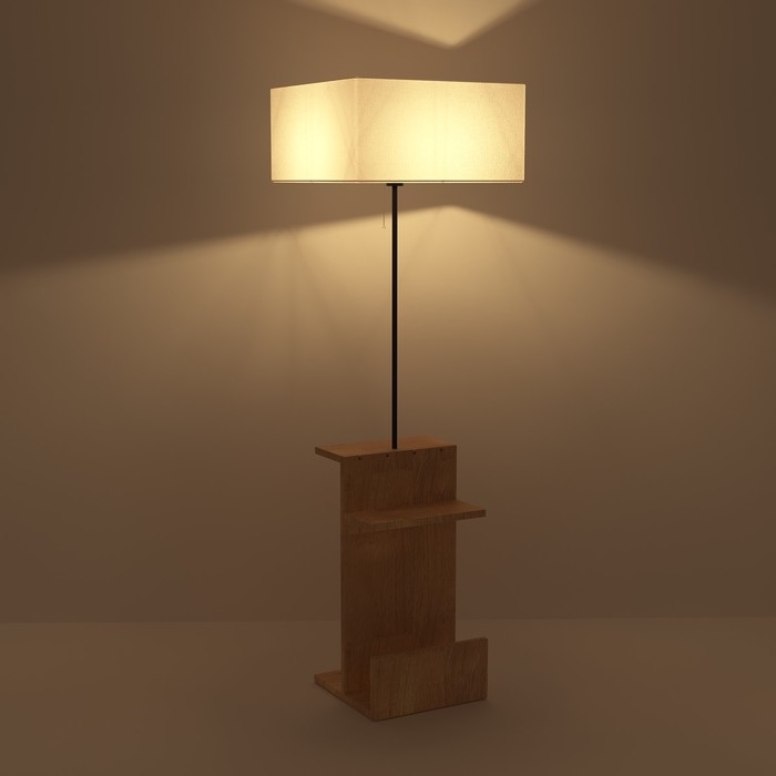 Торшер 19036/1 E27 40Вт черный-светлое дерево 40х51х151 см