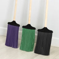 Метла полипропиленовая &laquo;Плоская&raquo;, с черенком, цвет МИКС