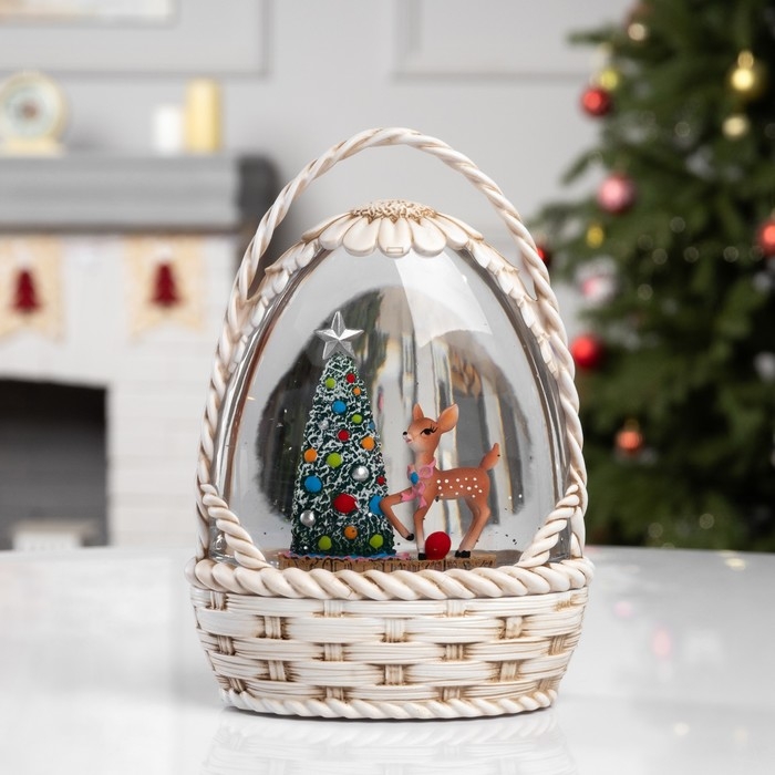 Фигура светодиодная &laquo;Зимние искорки&raquo;, 20.3х15х9 см, музыка, батарейки ААх3 (не в комплекте), USB, свечение тёплое белое