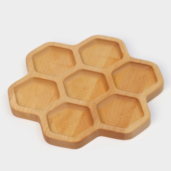 Менажница Adelica &laquo;Соты&raquo;, 7 секций, d=27&times;1,8 см, берёза