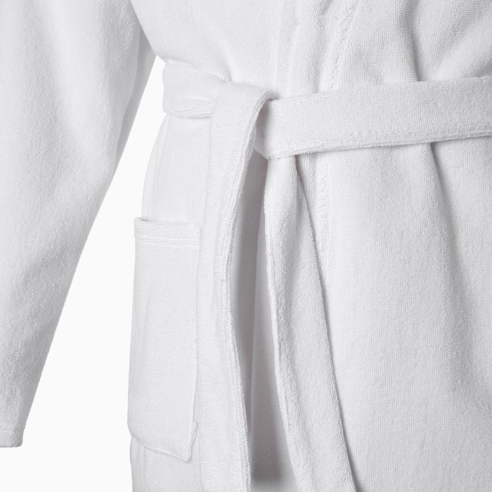 Халат махровый Экономь и Я, мужской размер 52-54 цвет белый, 100% хлопок с AIRO, 320 г/м2 Халат махровый Экономь и Я, мужской размер 52-54 цвет белый, 100% хлопок с AIRO, 320 г/м2