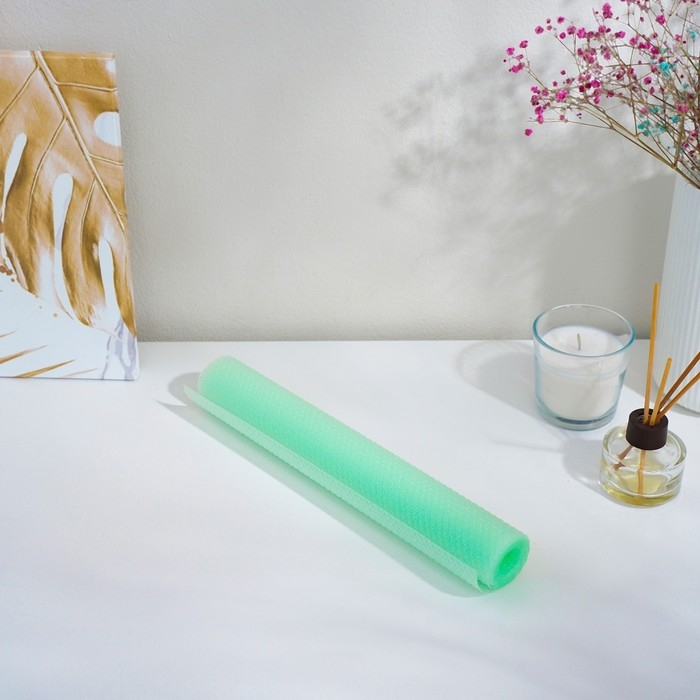 Коврик противоскользящий Доляна &laquo;Круги&raquo;, 30&times;150 см, цвет прозрачный зелёный