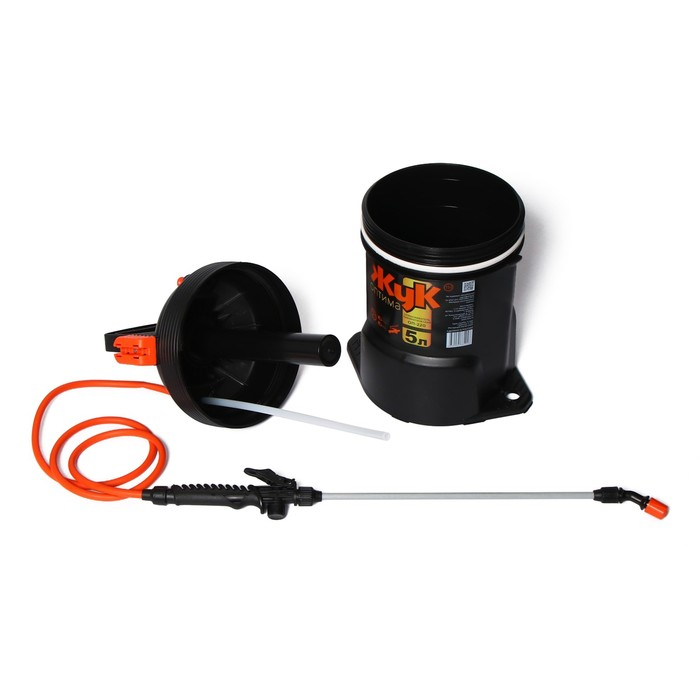 Опрыскиватель помповый, 5 л, термоусадка, пластиковый брандспойт, &laquo;Жук&raquo;