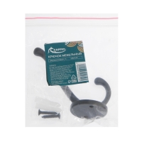 Крючок мебельный CAPPIO LINE, двухрожковый, черный Крючок мебельный CAPPIO LINE, двухрожковый, черный