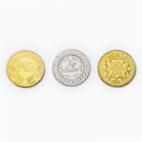 Монета новогодняя &laquo;Новогодняя&raquo; на Новый год, микс, диам. 4 см