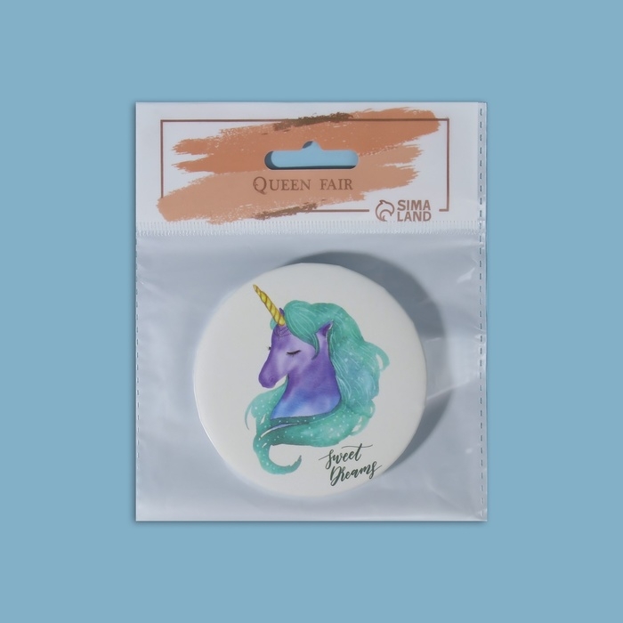 Зеркало складное &laquo;Единорог&raquo;, d = 7,5 см, рисунок МИКС