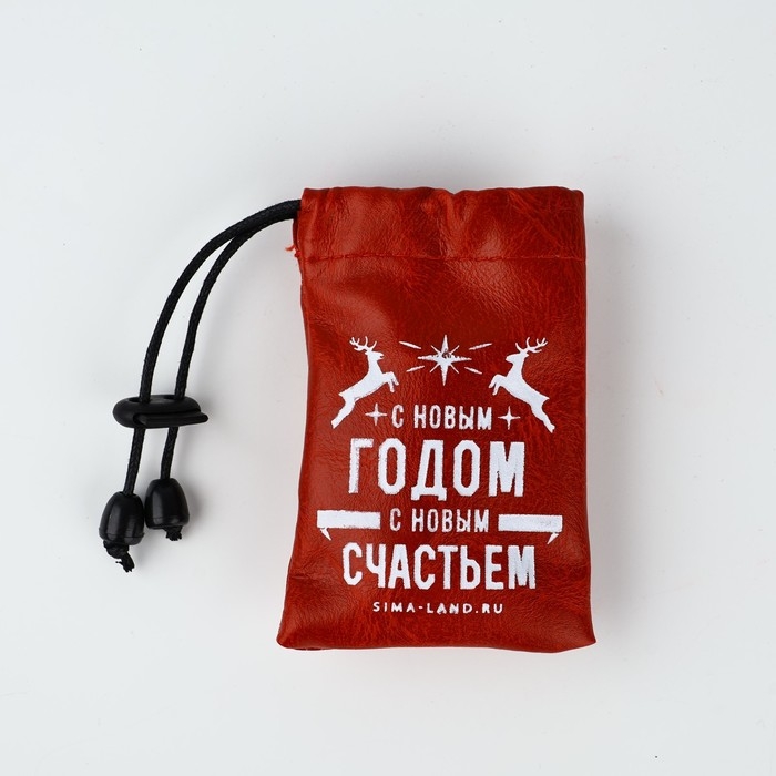 Новый год. Набор стопок в чехле из кожзама &laquo;С Новым годом&raquo;, 3 шт х 30 мл