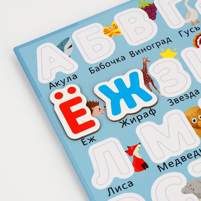 Магнитная доска &laquo;Знания&raquo;, 44 магнита, 2 &times; 18 &times; 25 см