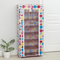 Обувница, 7 ярусов, 60×30×143 см, рисунок МИКС Обувница, 7 ярусов, 60×30×143 см, рисунок МИКС