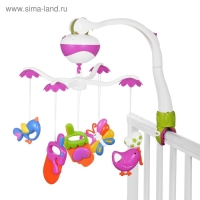 Мобиль музыкальный на кроватку &laquo;Розовый слон. Полянка&raquo;, работает от батареек