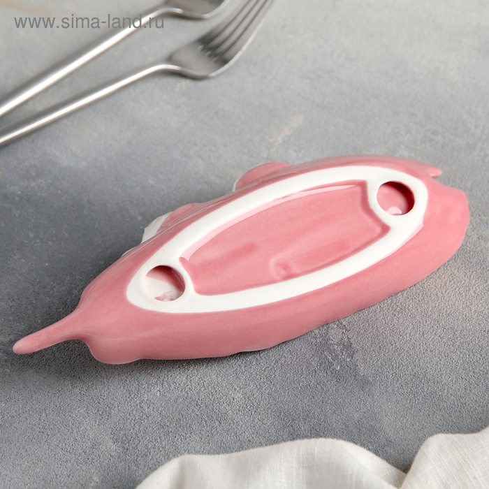 Блюдо керамическое «Птички на листочке», 21×8×5 см, цвет розовый Блюдо керамическое «Птички на листочке», 21×8×5 см, цвет розовый