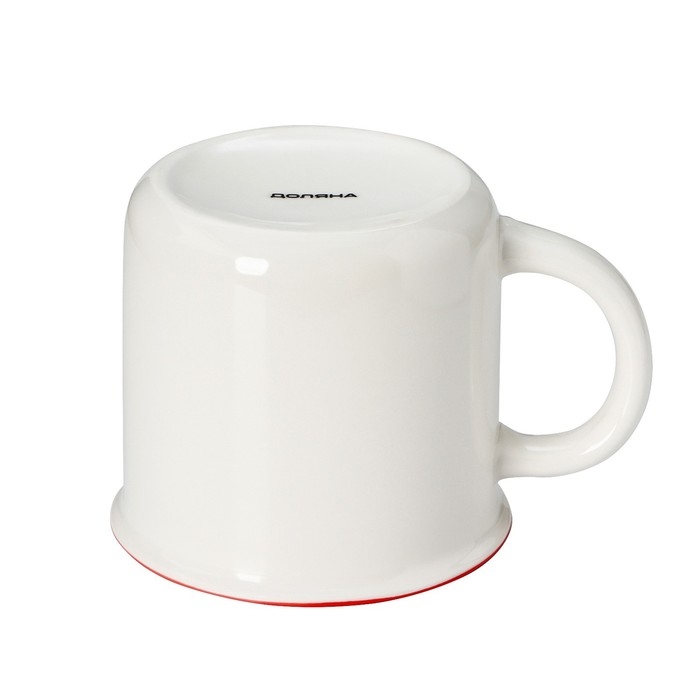 Кружка фарфоровая Доляна &laquo;Ёлочка, гори!&raquo;, 380 мл, цвет белый