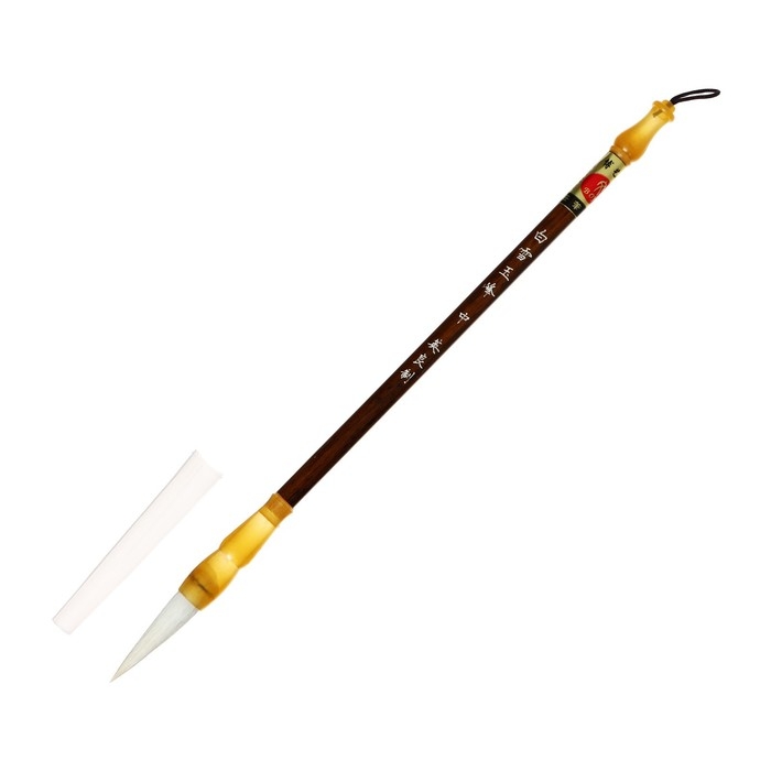 Кисть круглая для каллиграфии, коза, №2, ручка из дерева, в блистере Кисть круглая для каллиграфии, коза, №2, ручка из дерева, в блистере