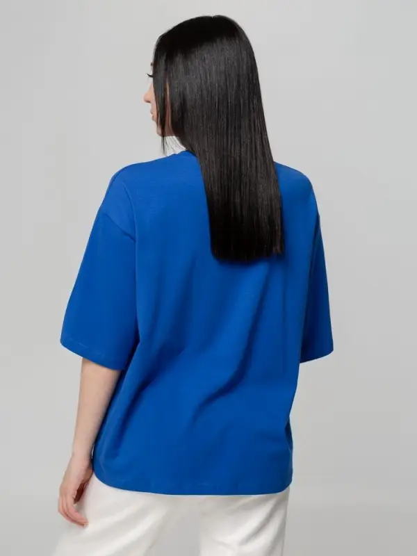 Футболка унисекс оверсайз Street Vibes, ярко-синяя, размер XS/S