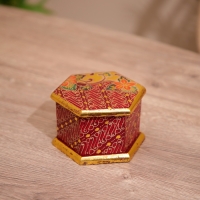 Шкатулка деревянная, батик 10х11х7 см