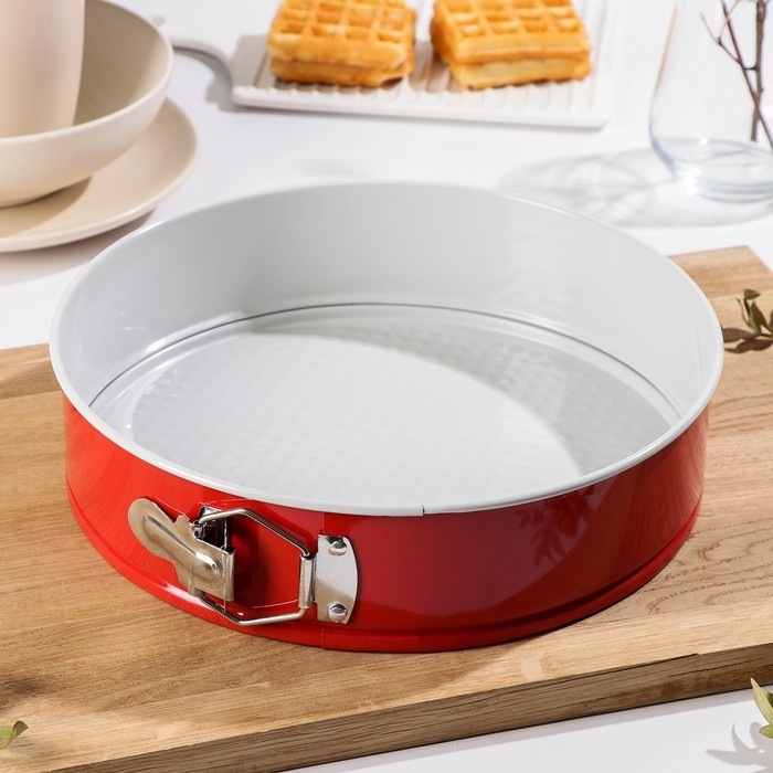 Набор форм для выпечки Доляна «Флёри. Круг», 3 предмета: d=18/23/26 см, съёмное дно, с керамическим покрытием, цвет МИКС Набор форм для выпечки Доляна «Флёри. Круг», 3 предмета: d=18/23/26 см, съёмное дно, с керамическим покрытием, цвет МИКС