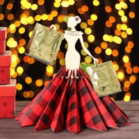 Салфетница деревянная &laquo;Статная&raquo;, с держателем для чая, 25&times;13&times;13 см