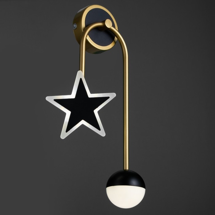 Бра 2485/2 LED 8Вт 4000К черно-золотой 24х46 см