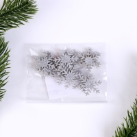Новогодний набор для декора &laquo;Снежинки&raquo; 12 шт., цвет серебро