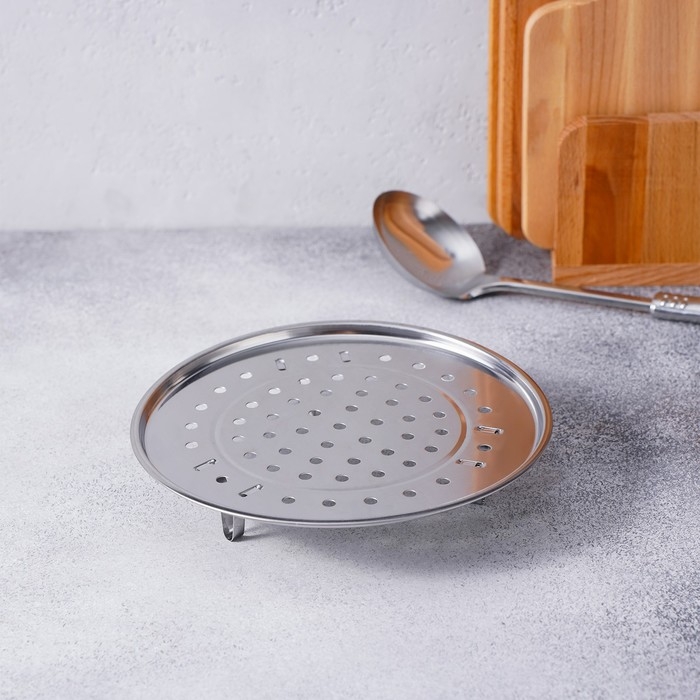 Пароварка из нержавеющей стали на ножках, d=24 см, цвет серебряный Пароварка из нержавеющей стали на ножках, d=24 см, цвет серебряный