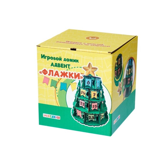 Адвент-домик &laquo;Флажки&raquo;, 28х20х20 см