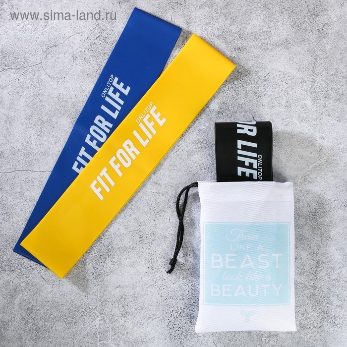 Набор ONLITOP &laquo;Фитнес&raquo;: эспандер 3 шт, чехол, дневник тренировок 60 стр