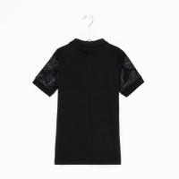 Футболка поло для мальчика, цвет чёрный/принт микс, рост 110 см