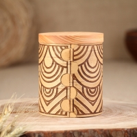 Туес для специй &laquo;Орнамент&raquo;, мёд, 8х8х10 см, 300 мл, береста