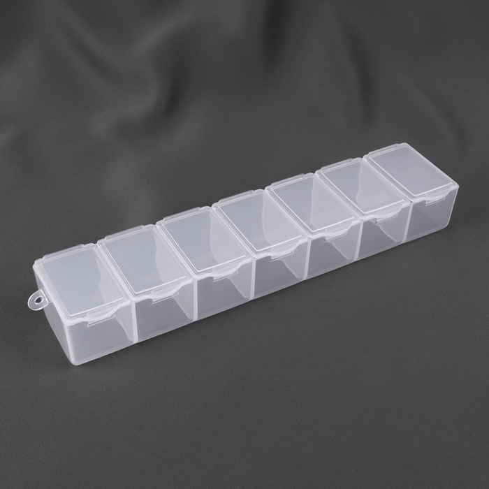 Контейнер для хранения мелочей, 19 &times; 4,5 &times; 3 см, с наклейками, цвет прозрачный