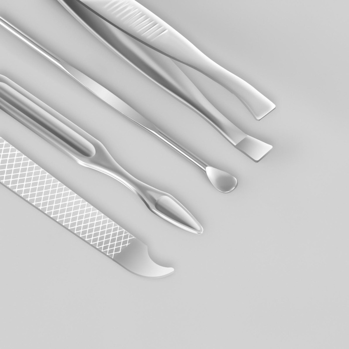 Набор маникюрный &laquo;Meow&raquo;, 7 предметов, цвет белый