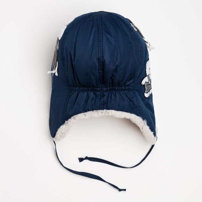 Шапка &laquo;Барни&raquo; для мальчика, цвет синий, размер 46