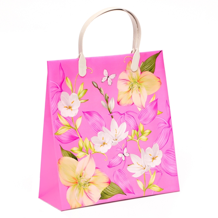 Пакет Пакет "Бабочка в цветах", 140 мкм, мягкий пластик, 24 х 25 х 9 см