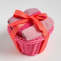 Набор махровых декоративных салфеток Этель "Вид 1" 30х30см-3шт, цвет розовый, 100% хлопок Набор махровых декоративных салфеток Этель "Вид 1" 30х30см-3шт, цвет розовый, 100% хлопок