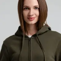 Толстовка на молнии с капюшоном унисекс King, хаки, размер XS Толстовка на молнии с капюшоном унисекс King, хаки, размер XS