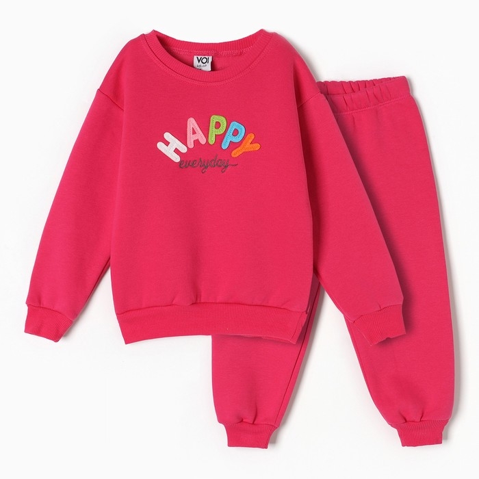 Комплект для девочки (свитшот, брюки), цвет фуксия, рост 98 см Комплект для девочки (свитшот, брюки), цвет фуксия, рост 98 см