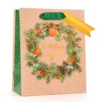 Новый год. Пакет подарочный "С новым годом!", люкс, 18 х 22,3 х 10 см. Новый год. Пакет подарочный "С новым годом!", люкс, 18 х 22,3 х 10 см.